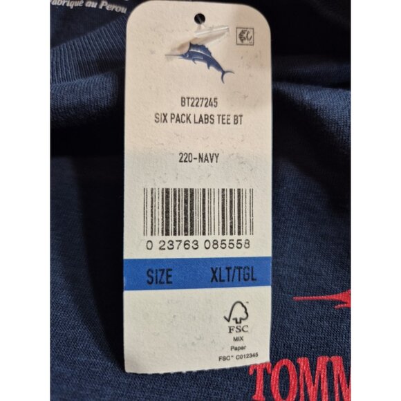 TOMMY BAHAMA Men's T-Shirt Size XLT Blue Short Sleeve Dog Labs Crew N Theme (58) - Picture 10 of 10